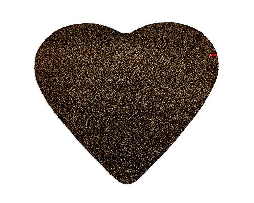 Keilbach Designprodukte, Amore.Brown 04 4345, Fußmatte, hochwertiger Flor, maschinenwaschbar, 78 cm x 75 cm, Höhe 0,9 cm von Keilbach