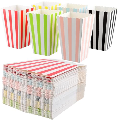 KEILEOHO 144 Stück Popcorn Tüten Klein, Bunt Streifen Box, Partytüten Süßigkeiten Tüten Papier für Bars, Candybar, Party, Filmabende KEILEOHO 144 Stück Popcorn Tüten Klein, Bunt Streifen Box, Partytüten Süßigkeiten Tüten Papier für Bars, Candybar, Party, Filmabende von KEILEOHO