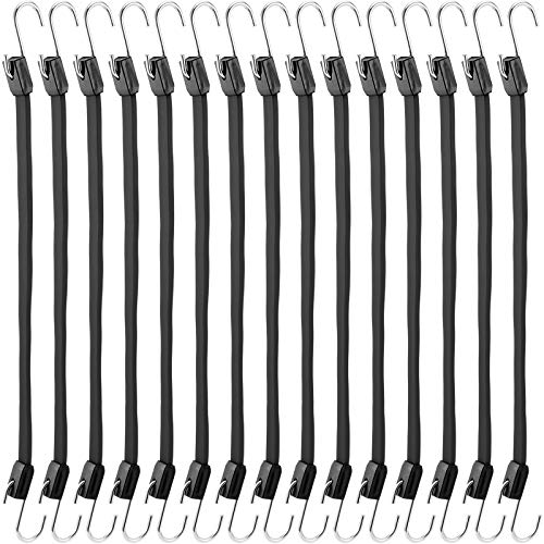 KEILEOHO 15 Stück 50,8 cm Gummi-Planengurte, schwarze Gummi-Spanngurte mit Haken, Gummiseile für Outdoor, Planen, Segeltuch, Baldachin, Motorrad und Cargo KEILEOHO 15 Stück 50,8 cm Gummi-Planengurte, schwarze Gummi-Spanngurte mit Haken, Gummiseile für Outdoor, Planen, Segeltuch, Baldachin, Motorrad und Cargo von HOZEON