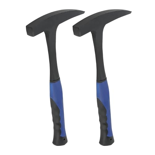 KEILEOHO 2 Stück 907.2 g Steinschlaghammer, 34 cm Geologen-Hammer mit stoßdämpfendem Griff, Mörtelpicker Entenschnabel für Bergbau, geologische Prospektion von KEILEOHO