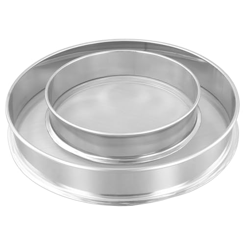 KEILEOHO 2 Stück Kräuterpollen-Extractor 120 und 80 Mesh, 30 cm und 20 cm Pollensieb Edelstahl Mehlsieb Küchensieb Stapelbar für Küche, Silber KEILEOHO 2 Stück Kräuterpollen-Extractor 120 und 80 Mesh, 30 cm und 20 cm Pollensieb Edelstahl Mehlsieb Küchensieb Stapelbar für Küche, Silber von KEILEOHO