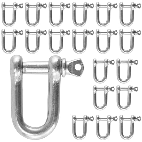 KEILEOHO 20 Stück Schäkel D-Form M5, Schäkel 5 mm Edelstahl 304, D Ring Schäkel für Takelung Drahtseil Stahlseil, Kordeln, Silber KEILEOHO 20 Stück Schäkel D-Form M5, Schäkel 5 mm Edelstahl 304, D Ring Schäkel für Takelung Drahtseil Stahlseil, Kordeln, Silber von KEILEOHO