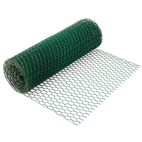 KEILEOHO 40 cm x 6 m Maschendraht Grün, Grüne Maschendrahtzaun, Hasendraht Gartenzaun Hühnerdrahtnetz für Heimwerker-Projekte, Gartendekoration von KEILEOHO