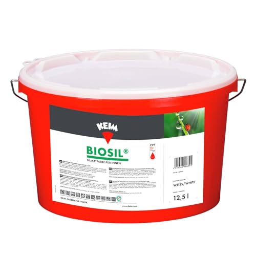 Keim Biosil Innensilikat weiß M-SK 01 Biosil Silikatfarbe Innensilikat-Farbe Wandfarbe, weiß, 5 l (1er Pack) von Keim Biosil Innensilikat weiß