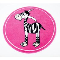 Kinderteppich ø 70cm Spielteppich Kinderzimmer Schaf Frosch Zebra Eisbär Deko - Zebra von KEINE ANGABE