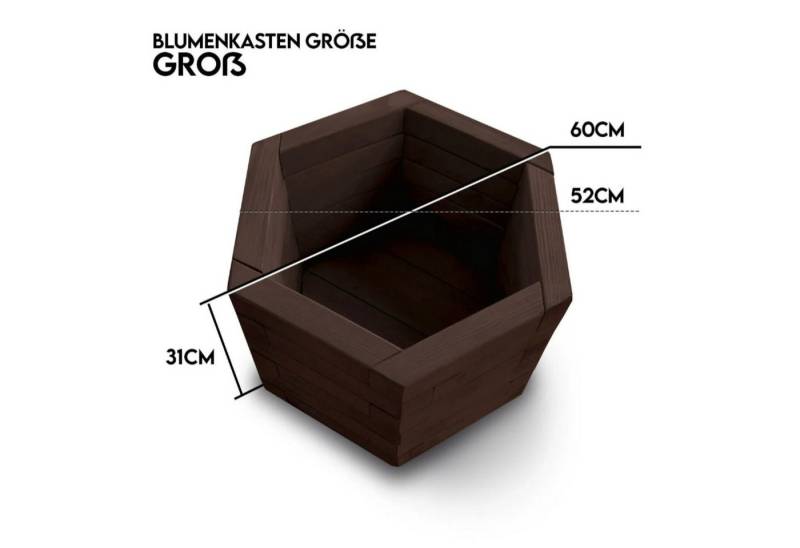 KEINerlei® Blumentopf Blumenkasten Holz Blumenkübel Blumentopf Pflanzenkübel 60x31cm von KEINerlei®