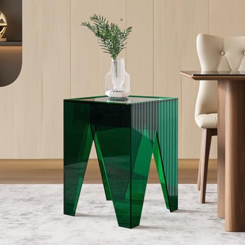 35x35x48cm Akril-Nachtschrank，Schmaler Beistelltisch, Kompakte Beistelltisch for Wohnzimmer, Schlafzimmer oder Bad(Green) von KEJIAWU