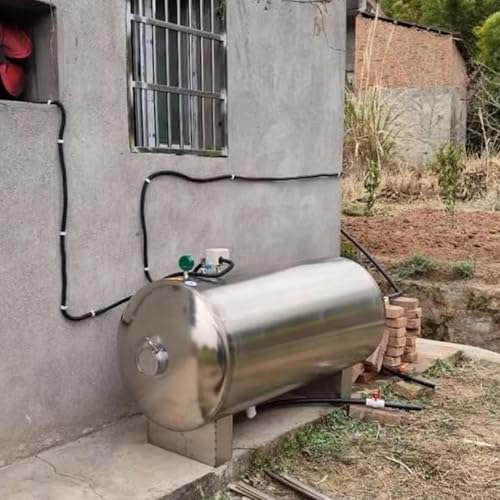 Ausdehnungsgefäß Trinkwasser aus Edelstahl 304 mit Manometer, Schalter und Sicherheitsventil for Brunnenwasser，Druckerhöhungspumpe, Gartenbewässerung, Industriereinigung((75x55cm/29x21in)100L/26Gal) von KEJIAWU