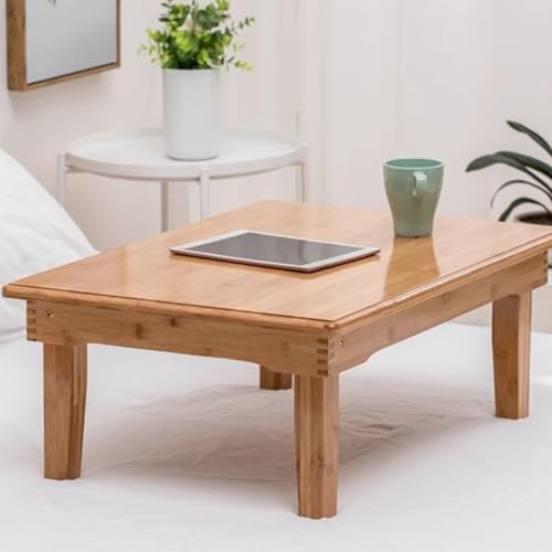 Couchtisch Tatami-Tisch Faltbarer Tee-Trinktisch im Japanischen Stil Bambus-Erkerfenster im Japanischen Stil Kleiner Couchtisch Home，Bodentisch, Großer Knietisch (Size : 80 * 60 * 37) von KEJIAWU