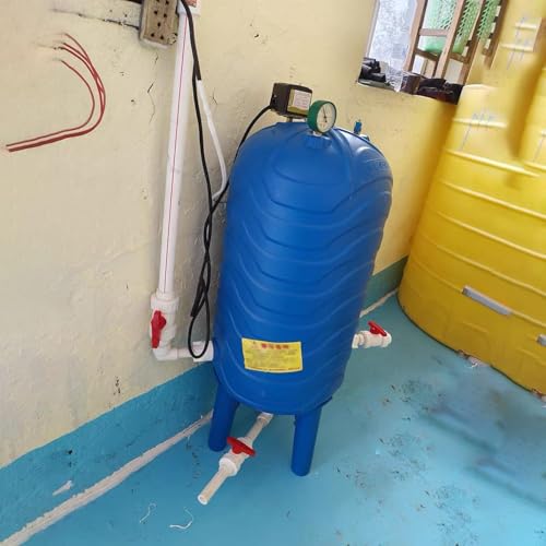 Einfach zu Installierender 60-200-l-PE-Wasserdrucktank, Kompletter Brunnenpumpen-Druckbehälter mit Montagesatz, Automatische Wasserspeicherung for Haushalt, Garten(39.6Gal/150L-H110cmxW45cm) von KEJIAWU