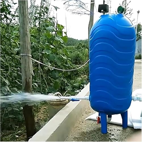 Haus Wasser Brunnendrucktank, Freistehende PE Pressurisierte Wasserspeichercontainer for Waschraum/Küche/Dusche/Garten, Vollautomatischer Tragbarer Wassertank(26.4Gal/100L-H90cmxW40cm) von KEJIAWU
