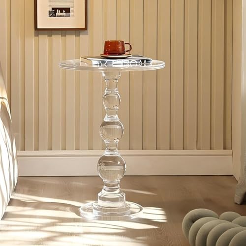KEJIAWU Acryl Beistelltisch in Klaroptik mit 20mm Dicke Stabile Struktur, Couchtisch aus Transparentem, Nachttisch for Wohnzimmer Schlafzimmer oder Büro von KEJIAWU
