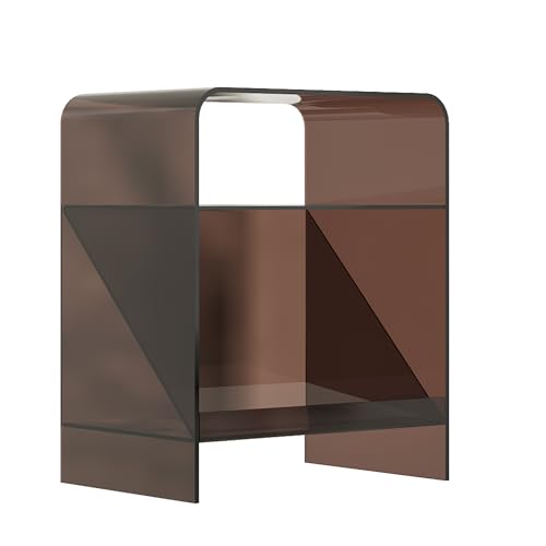 KEJIAWU Moderne Nachttisch aus Transparentem Acryl, 3-stöckiger Beistelltisch for Wohnzimmer oder Schlafzimmer, Bunte Acryl-Tisch Kleinmöbel(Brown) von KEJIAWU