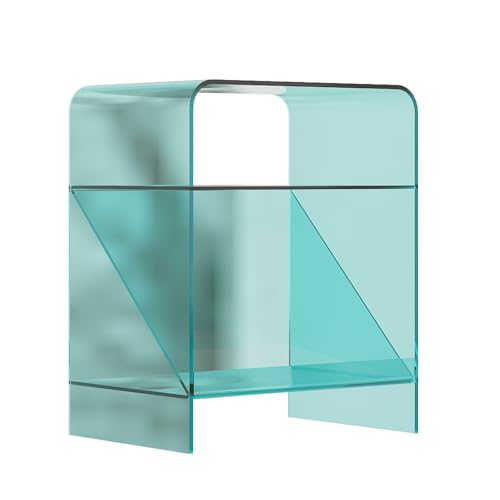 KEJIAWU Moderne Nachttisch aus Transparentem Acryl, 3-stöckiger Beistelltisch for Wohnzimmer oder Schlafzimmer, Bunte Acryl-Tisch Kleinmöbel(Green) von KEJIAWU
