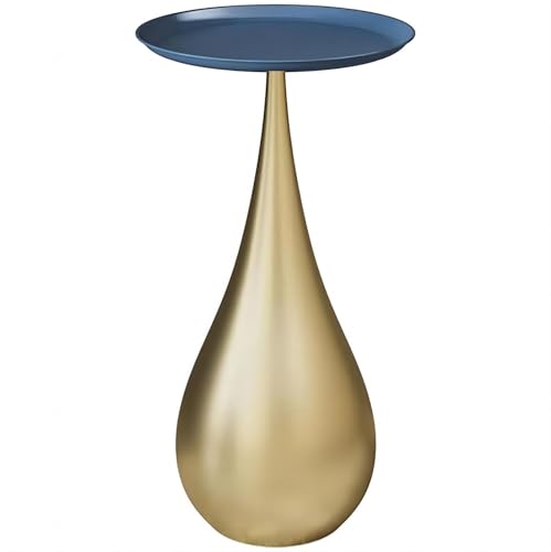 KEJIAWU Runder Metall-Seitentisch – Kleiner Nachttisch, Moderner Akzent-Tisch for Wohnzimmer, Schlafzimmer, Büro, Kleine Räume(Gold,Large-Gold) von KEJIAWU