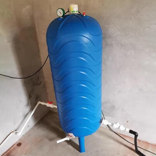 Wasserdruckbehälter for Brunnenpumpe，Vertikaler Druckwassertank 60L/100L/120L/150L/200L mit 3-Loch-Design, Automatisches Drucksystem for Haus, Garten, Landwirtschaft(15.8Gal/60L-H80cmxW35cm) von KEJIAWU