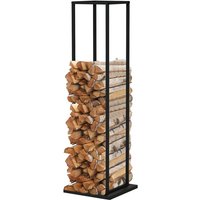 Design Holzregal für den Innenbereich 33x33x115 cm mit verzinktem Stahlrahmen und Bodenstütze, Farbe Schwarz - Kekai Design Holzregal für den Innenbereich 33x33x115 cm mit verzinktem Stahlrahmen und Bodenstütze, Farbe Schwarz - Kekai von KEKAI