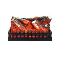 Elektrokamine Innenbereich Dekorativ mit Holzfeuer-Effekt Tragbares Kekai Utah 47.5x22x27.64 cm LED-Flammen aus Stahl und Harz von KEKAI