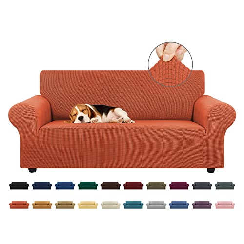 KEKUOU Stretch Loveseat Sofa Schonbezug 1 Stück Couch Sofabezug (139,7 cm - 200,7 cm) Möbelschutz 2-Sitzer Sofa mit elastischer Unterseite für Kinder, Haustier, Jacquard kariertes Muster Stoff (mittel, püriert) Umkin) von KEKUOU