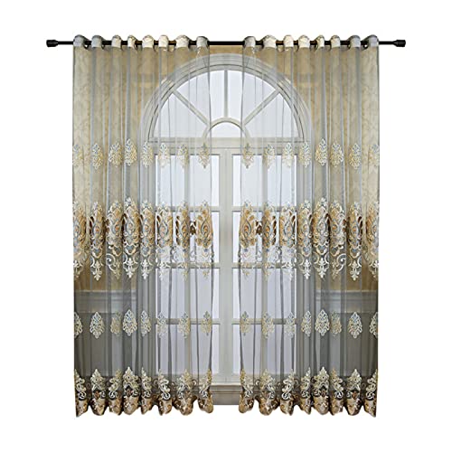 Voile Gardinen Vorhang Gardinen Transparent , 2 Stück Gardinen Vorhänge Vorhang Blickdicht mit Ösen Wohnzimmer Schlafzimmer Stores Küche - Diamantgrau(B140 x H183cm) von KEKUYA