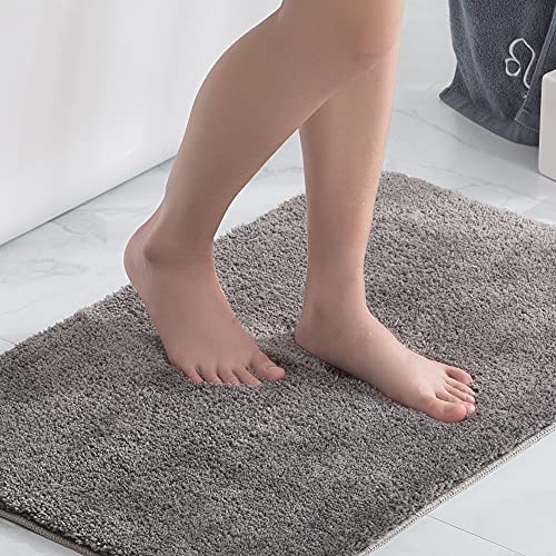 KELEKELE Badematte rutschfest-Badvorleger Badezimmerteppich Badteppiche Maschinenwaschbare Flauschige ​Mikrofaser Duschvorleger Weicher Duschmatte (grau, 40 x 60 cm) von KELEKELE