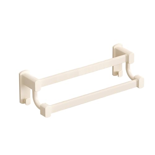 KELENMNAZT Bohrfreier Handtuchhalter für das Badezimmer, Selbstklebender Wand-Handtuchhalter, cremeweiß, hohe Tragkraft(40cm/15.7in) von KELENMNAZT