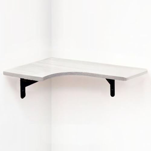 KELENMNAZT Eckregal Mit Metallhalterung, Wohnzimmer, Schlafzimmer, Arbeitszimmer, Küchenregale, Wandmontage, Rock(Gray) von KELENMNAZT