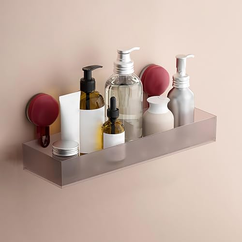 KELENMNAZT Saugnapf-Duschablage, ohne Bohren, Badezimmer-Organizer mit Abflussdesign, großes Fassungsvermögen(Red) von KELENMNAZT