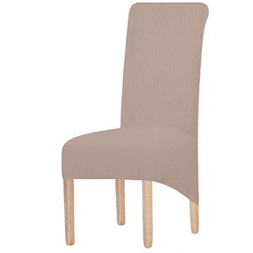 KELUINA XL Stuhlhussen,Universal Stretch Stuhlhussen 2er 4er 6er Set Stuhlbezug für Stuhl Esszimmer(Sand,4 Stück) von KELUINA