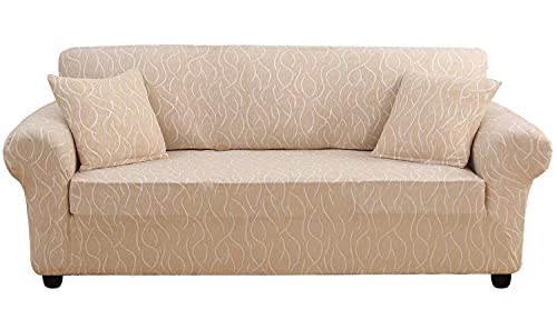 KELUINA Neueste 1/2/3/4 Sitzer Polyester Spandex Bedruckte Stretch Sofabezüge für Wohnzimmer,Elastische Couch Sofabezug Möbelschutzbezüge (P12,3 Sitzer(189-231cm)) von KELUINA
