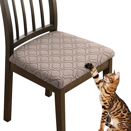 KELUINA Neueste Jacquardgewebe Stuhlbezug Sitzfläche 2er Set, Stretch Bezug für Stühle Sitzbezüge für Esszimmerstühle Abwaschbar Schonbezug Stuhl Hussen für Stühle von KELUINA