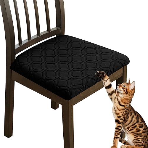 KELUINA Neueste Jacquardgewebe Stuhlbezug Sitzfläche 2er Set, Stretch Bezug für Stühle Sitzbezüge für Esszimmerstühle Abwaschbar Schonbezug Stuhl Hussen für Stühle von KELUINA