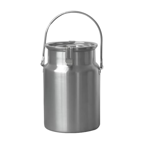 KELUNIS Milchkanne Robust 3 L/5 L/10 L Edelstahl Milchkanneneimer Mit Deckel, FlüSsigkeitsaufbewahrungsbehäLter Mit Tragegriff FüR KüChe Und Bauernhof,3L von KELUNIS