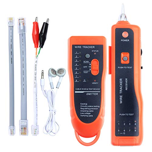 Kabelsucher XQ-350 RJ45 RJ11, zum Finden von Telefon-, Netzwerk-, Draht-, LAN-Kabel, zum Erkennen von Anode/Kathode, Diagnose-Werkzeug, Netzwerk-Tool, mit Kristallaufsatz von KELUSHI