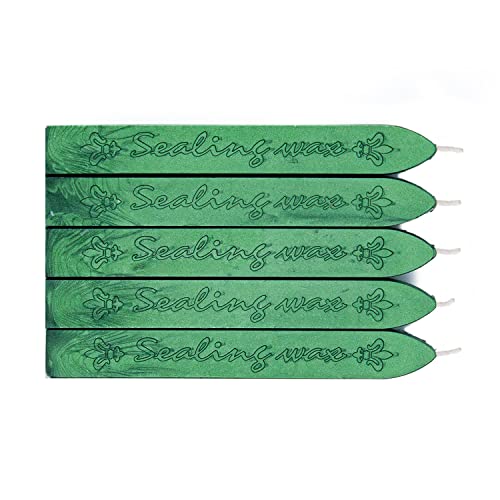 KEALS Vegane Wachs-Sticks für Siegelwachs, Vintage-Siegelwachs, mit Docht, für Einladungen zur Hochzeit, Geburtstag, Geschenkkarten, (Smaragd) von KELZIA