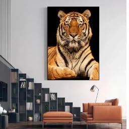 KEMEIQI Modernes Wandbild mit Tiermotiv, Tiger, HD-Leinwanddruck, Poster, geeignet für Zuhause, Wohnzimmer, Raumdekorationsgemälde (50 x 70 cm) von KEMEIQI