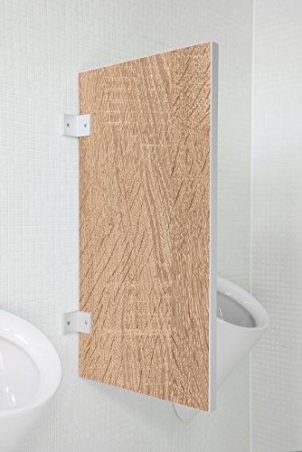Kemmlit Urinal Trennwand Bergamo "Eiche" aus Holzwerkstoff in klassischen Farben, Schamwand WC Herren, TÜV zertifiziert von KEMMLIT