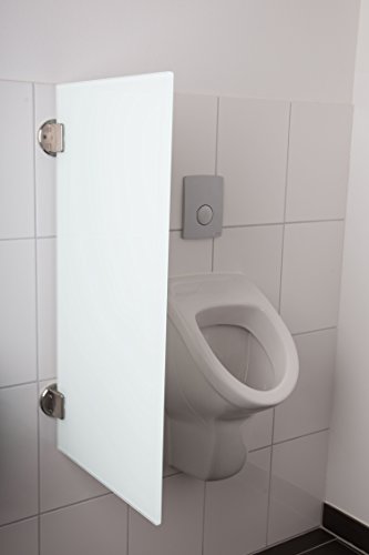 Kemmlit Urinal Trennwand Siena "weiß" aus ESG-Glas in klassischen Farben, Schamwand WC Herren, TÜV zertifiziert von KEMMLIT