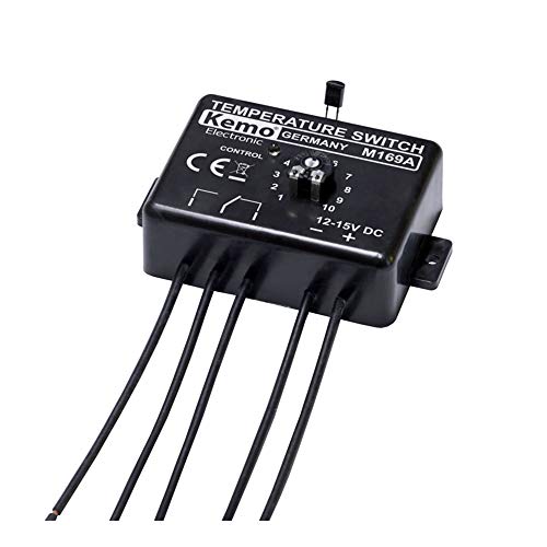 Kemo M169A einstellbarer elektronischer Temperaturschalter Thermostat 12 V/DC. Temperaturschaltbereich 0 - 100°C. Verbindung mit Steuerelektronik möglich von KEMO