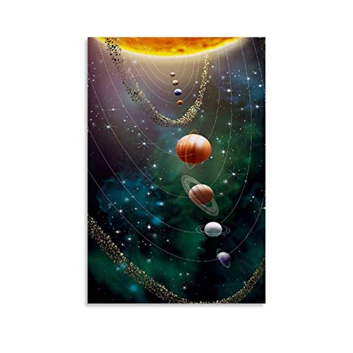 KEMS Planeten im Sonnensystem Erkundung des Universums Leinwand-Kunst-Poster und Wandkunstdruck, modernes Familienschlafzimmerdekoration, 60 x 90 cm von KEMS