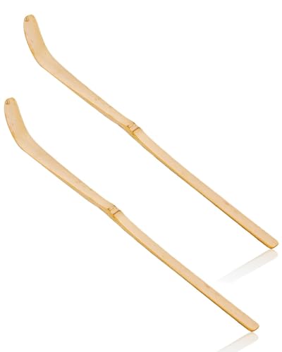 KEMUZ 2 Pcs Chashaku aus Bambus für die traditionelle asiatische Zubereitung von Matcha-Tee (unentbehrlich für die Zubereitung von Matcha-Tee),matcha löffel,bambusbesen matcha,matcha bambusbesen von KEMUZ