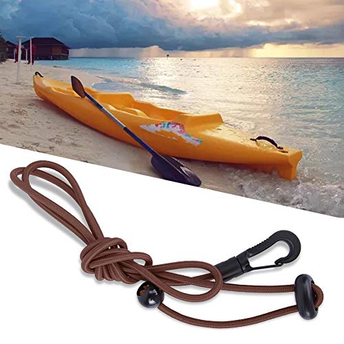 KENANLAN 120 cm Elastische Stringboot -Kajak -Paddelsicherheitsstange Leine mit Karabiner Zum Paddeln (Kaffee) von KENANLAN