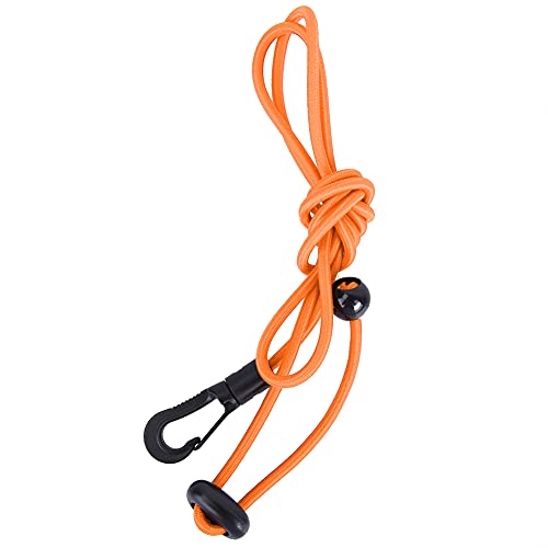 KENANLAN 120 cm Elastische Stringboot -Kajak -Paddelsicherheitsstange Leine mit Karabiner Zum Paddeln (Orange) von KENANLAN