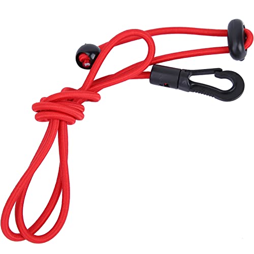 KENANLAN 120 cm Elastische Stringboot -Kajak -Paddelsicherheitsstange Leine mit Karabiner Zum Paddeln (Rot) von KENANLAN