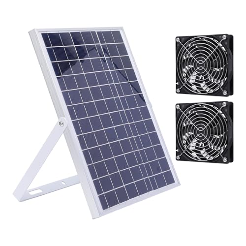 KENANLAN 15W Solarpanel Lüfterkit, Solarabgaskühlungslüftungsventilator für Hühnerkoop, Gewächshaus, Haustierhaus Draußen mit IP65 Wetterfest, Dual -Lüfter KENANLAN 15W Solarpanel Lüfterkit, Solarabgaskühlungslüftungsventilator für Hühnerkoop, Gewächshaus, Haustierhaus Draußen mit IP65 Wetterfest, Dual -Lüfter von KENANLAN