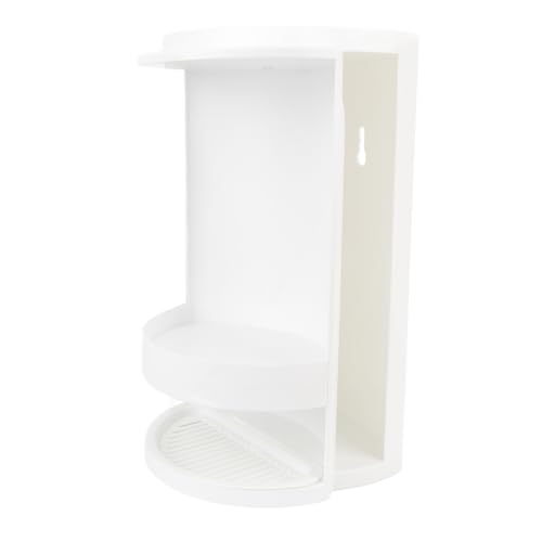 KENANLAN 360 Grad Rotierendes Badezimmertenschelf, 2 -stufige Arbeitsplatte Organizer Hautpflege Kosmetischer Lagerschrank für Schlafzimmer, PP -Material, Geeignet für Badezimmer, Küche (Weiß) von KENANLAN