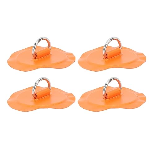 KENANLAN 4PCS 316 Edelstahl D Ring Patch Leichtes PVC -Patch für Aufblasbares Boot, Surfbrett, Stand -Up -Paddleboard mit Klebstoff, Treffen mit Rettungsseilen, Oberschenkelgurtbedarf (Orange) von KENANLAN