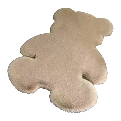 KENANLAN Bär Geformte Teppich Teppich Weiche Zottelige Bodenmatte für Schlafzimmer mit Süßem, Lebendigem Design, für Bessere Dekoration, Büro, Wohnzimmer (45 * 60) von KENANLAN