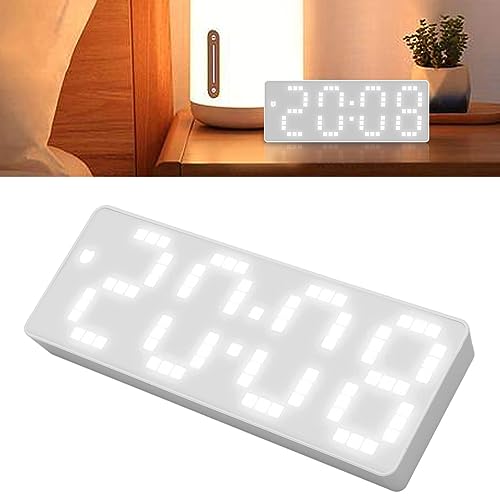 KENANLAN Digitaler Wecker, Einstellbare Helligkeit, Elektronische Uhr, LED-Spiegelanzeige, Digitaluhr Studenten, Schlafzimmer, Schlafsaal von KENANLAN