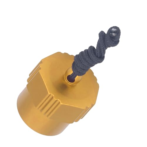 KENANLAN Ding -Tauchstaubkappe mit Retentionskabel, Aluminiumlegierungs -Tankventilstaubstopfen, Ideal für den Scuba -Regler der Ersten Stufe, Sicherer Dichtungsschutz, Langlebiges (Gold) von KENANLAN